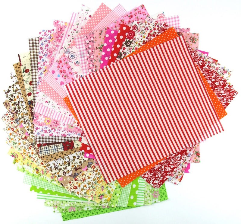 RayLineDo Fabric Patchwork Craft Material Mixed Squares Bundle 2025cm 15pcs - Image 5